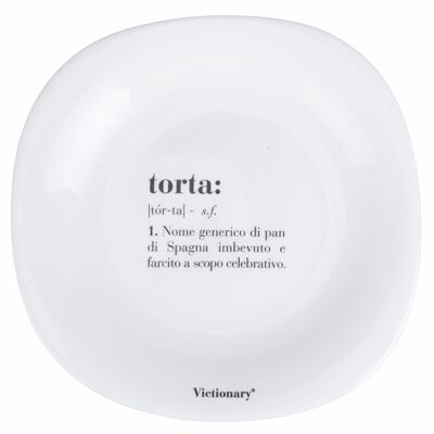 Square fruit plate 22x22 cm in opaline glass, Victionary Torta