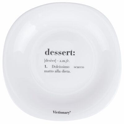 Square fruit plate 22x22 cm in opaline glass, Victionary Dessert