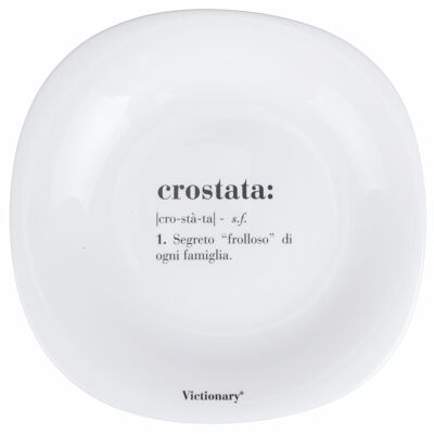 Square fruit plate 22x22 cm in opaline glass, Victionary Crostata