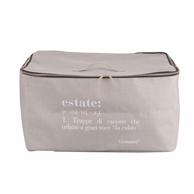 Custodia portatutto in tessuto, doppia cerniera, con impugnatura, 50x40x27cm, beige, Victionary Estate