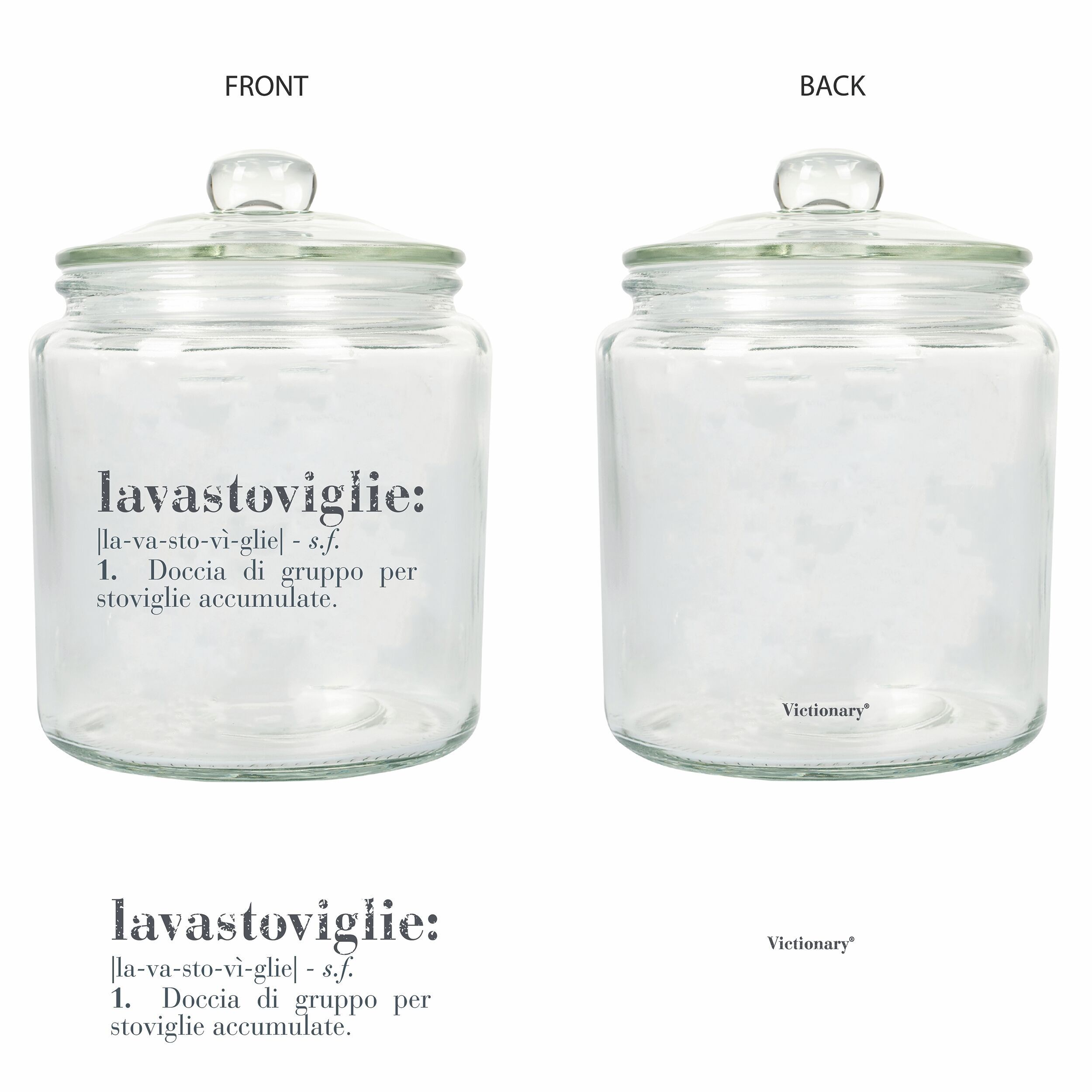 Dishwasher Detergent Jar 1.9 L Glass, Victionary