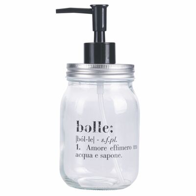 Dispensador de jabón líquido 410 ml en vidrio transparente, Victionary Bolle