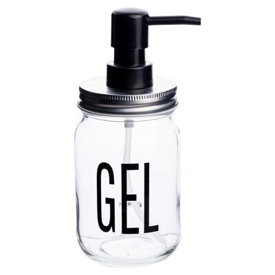 Dispensador de jabón líquido 410 ml en cristal transparente, Bigismore