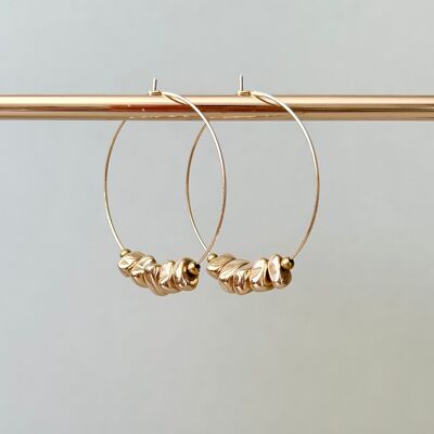 Boucles d'oreilles créoles en pépites d'or