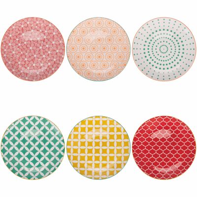 Assiette à fruits en porcelaine, double décor, Confusion de couleurs