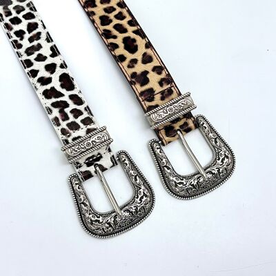 Cintura in similpelle effetto leopardo CT11K