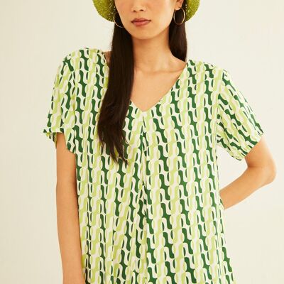 Mono Ancho Green Oval Shapes