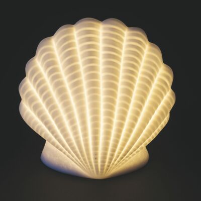 Concha decorativa de cerámica led 11x7x11 cm, Océano