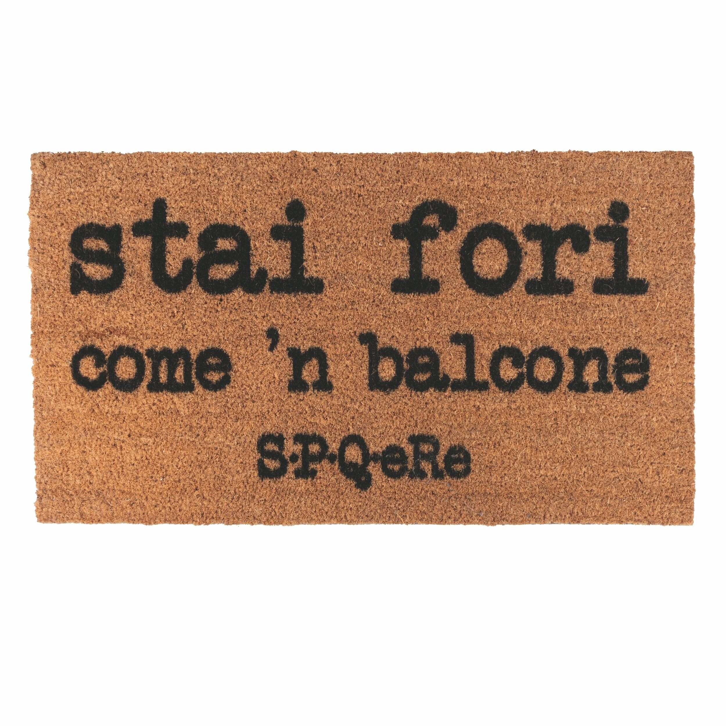 Entrance mat 70x40 cm in coconut and PVC, non-slip bottom, S.P.Q.eRe