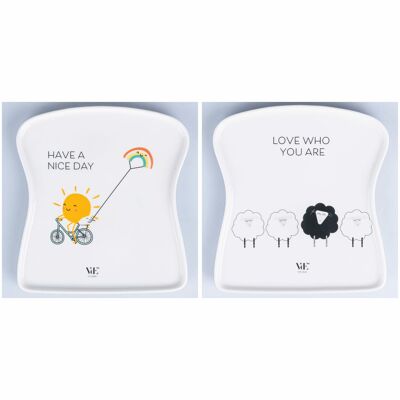 Porcelain Toast Plate, Be Positive
