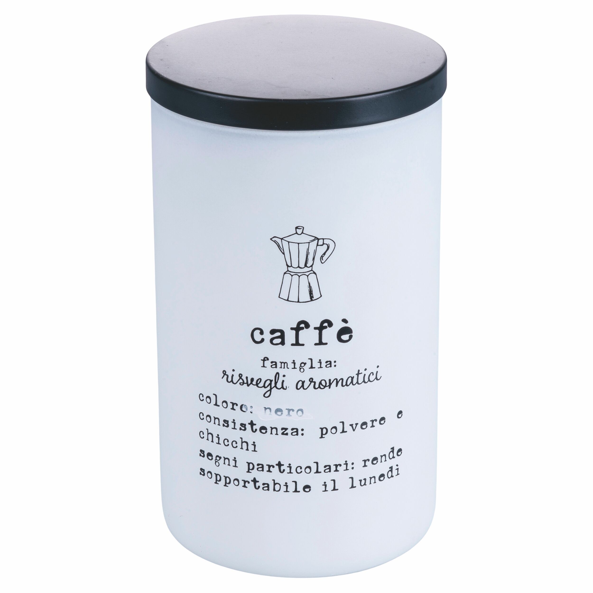 Kaffeedose aus Borosilikatglas, 1 L, Deckel aus Edelstahl und PP-Kunststoff, Identikit