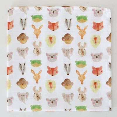 Muslin Swaddle Blanket - Animals