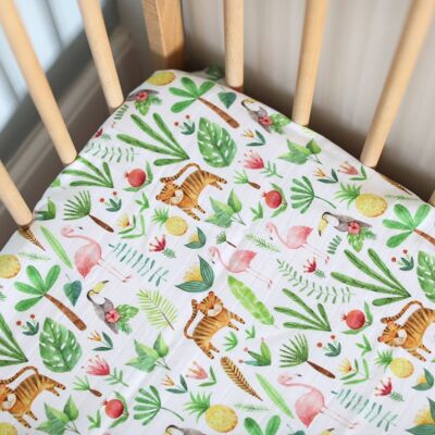 Muslin Fitten Cot Sheet - Tropical