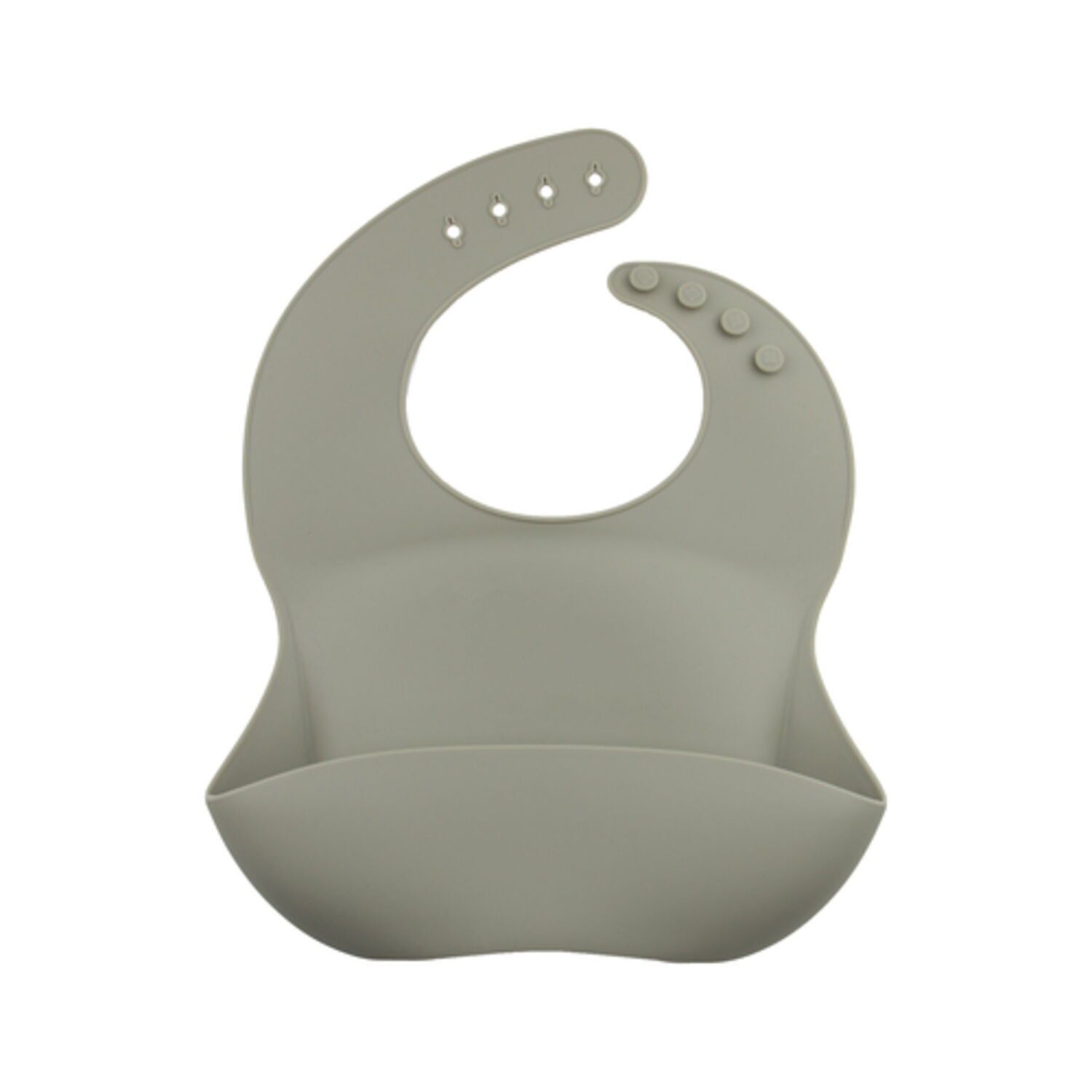 Silky Khaki Silicone Bib with Pocket