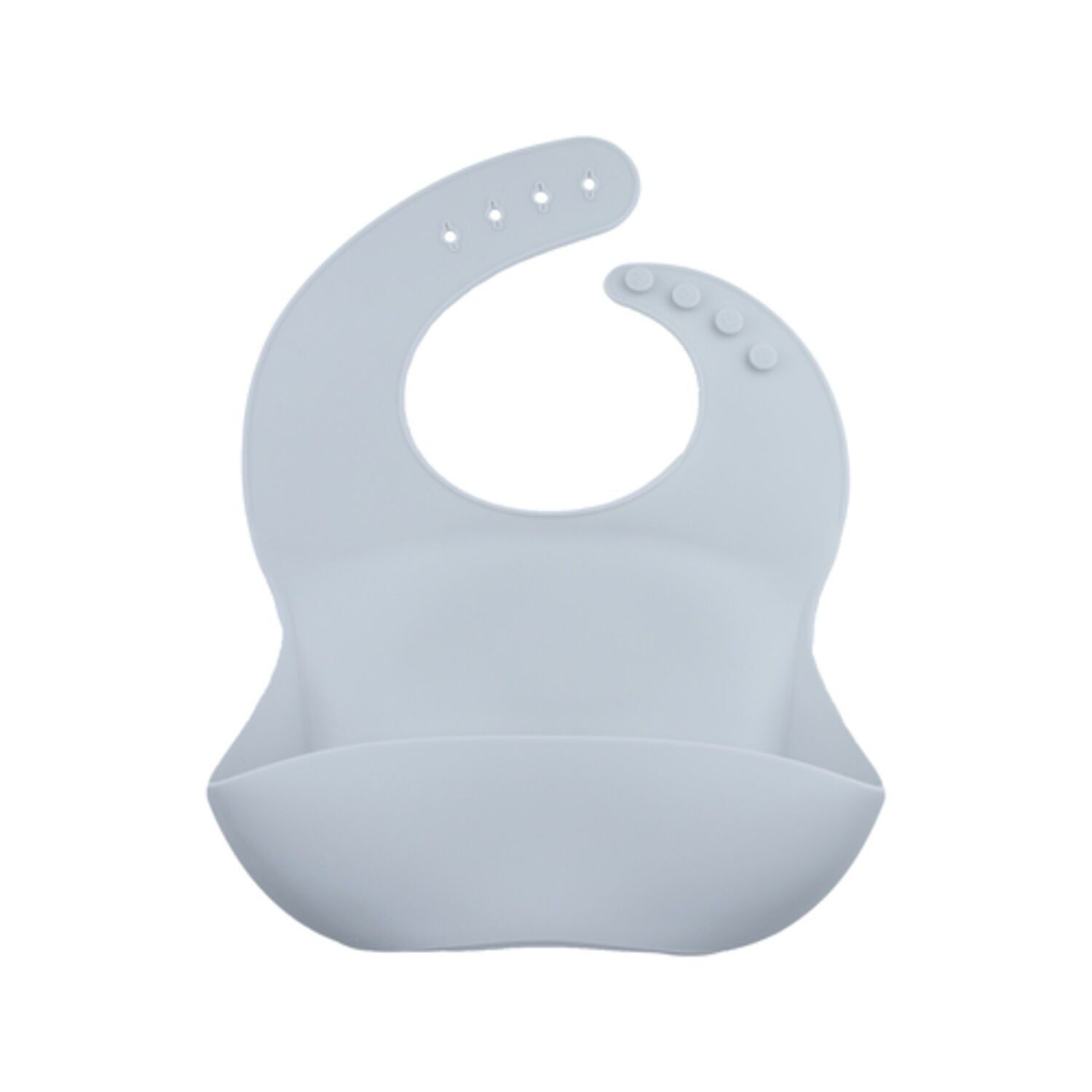 Silky Ice Blue Silicone Bib with Pocket