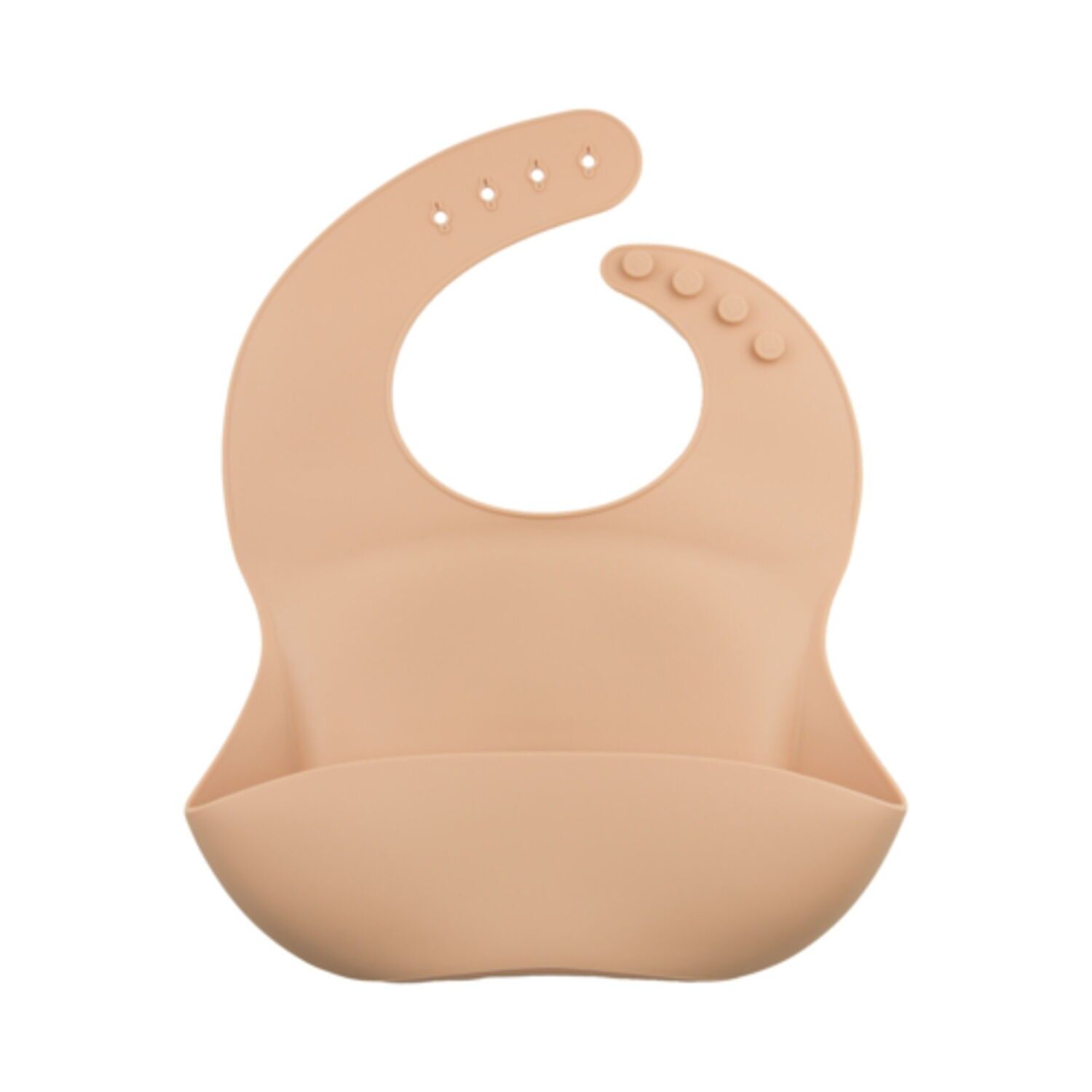 Silky Apricot Silicone Bib with Pocket