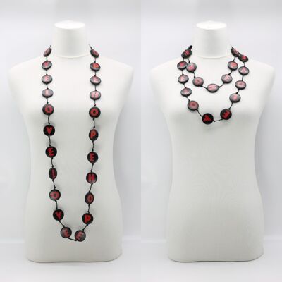Collier Disques Cordon Coton LOVE & HOPE - Noir