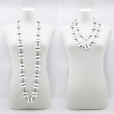 Collar LOVE Squares - Negro, Blanco