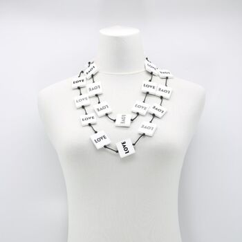 Collier LOVE Squares - Noir, Blanc 2