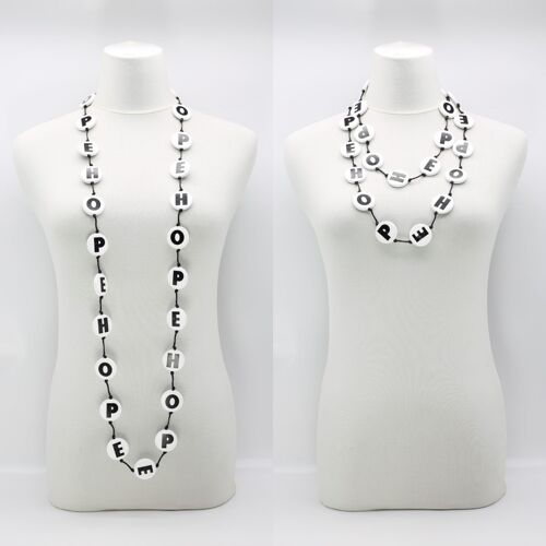 HOPE Cotton Cord Disks Necklace - White