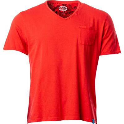 Camiseta cuello pico MOJITO rojo claro