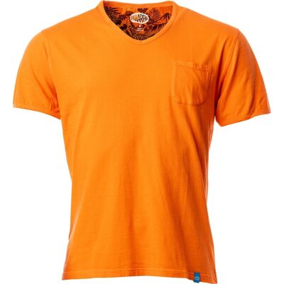 T-Shirt mit V-Ausschnitt MOJITO orange