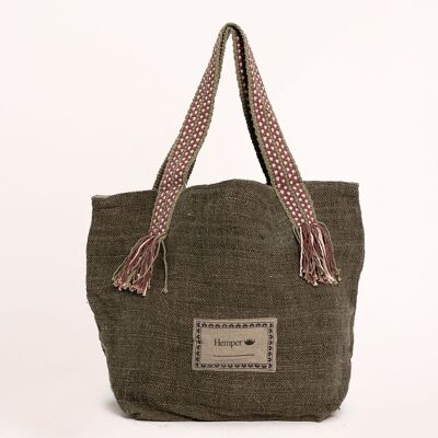 Khakifarbene Maxi-Tasche