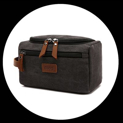 Trousse de toilette Noir et cuir