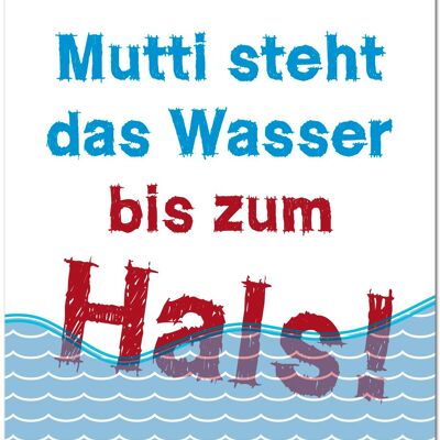 Carte postale "l'eau jusqu'au cou"