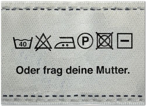 Postkarte "Waschzettel - Oder frag deine Mutter."