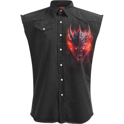 RIFF BURNER - T-shirt de travail sans manches délavé noir