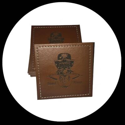 Set of 6 Leather Style Coasters