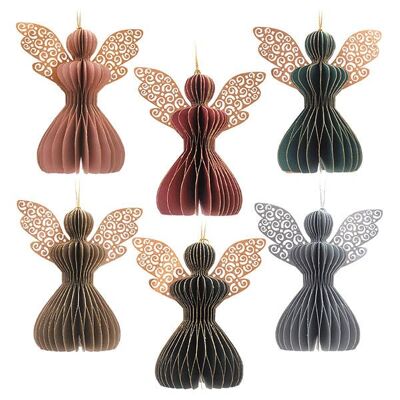 ASSORTIMENT DE 6 ORNEMENTS EN PAPIER EN FORME D'ANGE