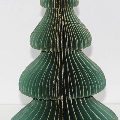Décoration en papier en forme de sapin 50 cm avec ruban vert