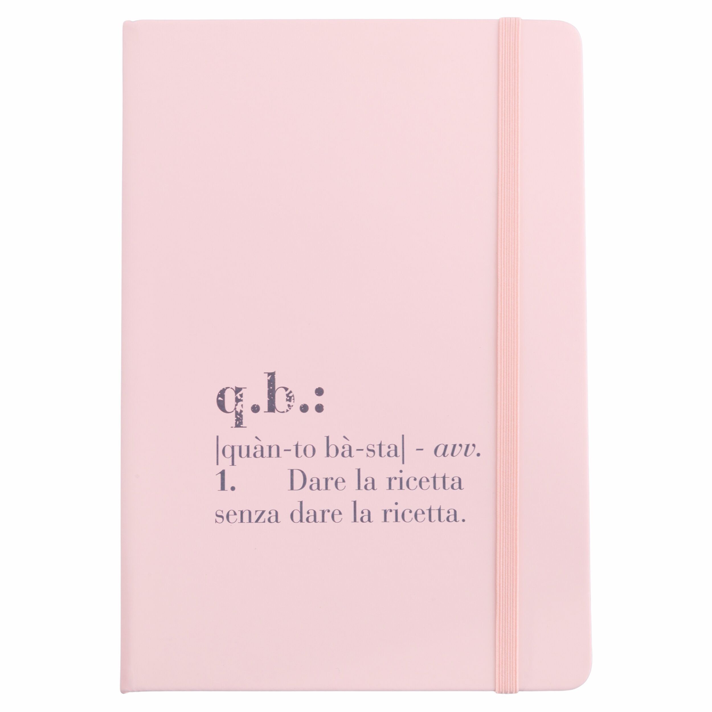 Notebook with writing, hard cover, lined pages, grey, Victionary