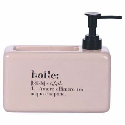 Distributeur de savon liquide en céramique 840 ml avec fente pour porte-éponge/savon, Victionary