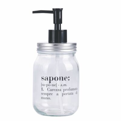 Distributeur de savon liquide 410 ml en verre transparent, Victionary Soap