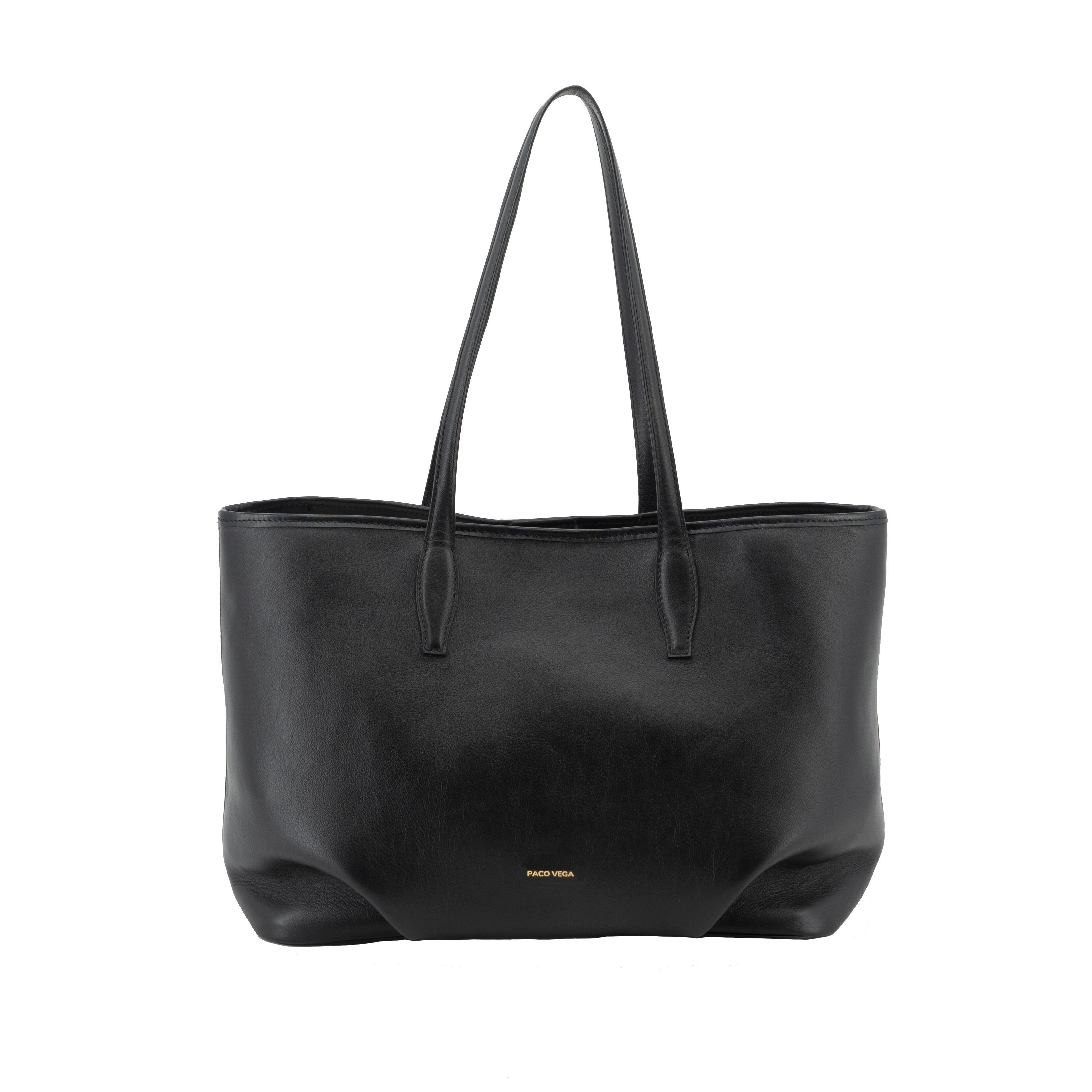 Bolso Azalea estilo shopper fabricado en Ubrique en piel de vacuno en color negro