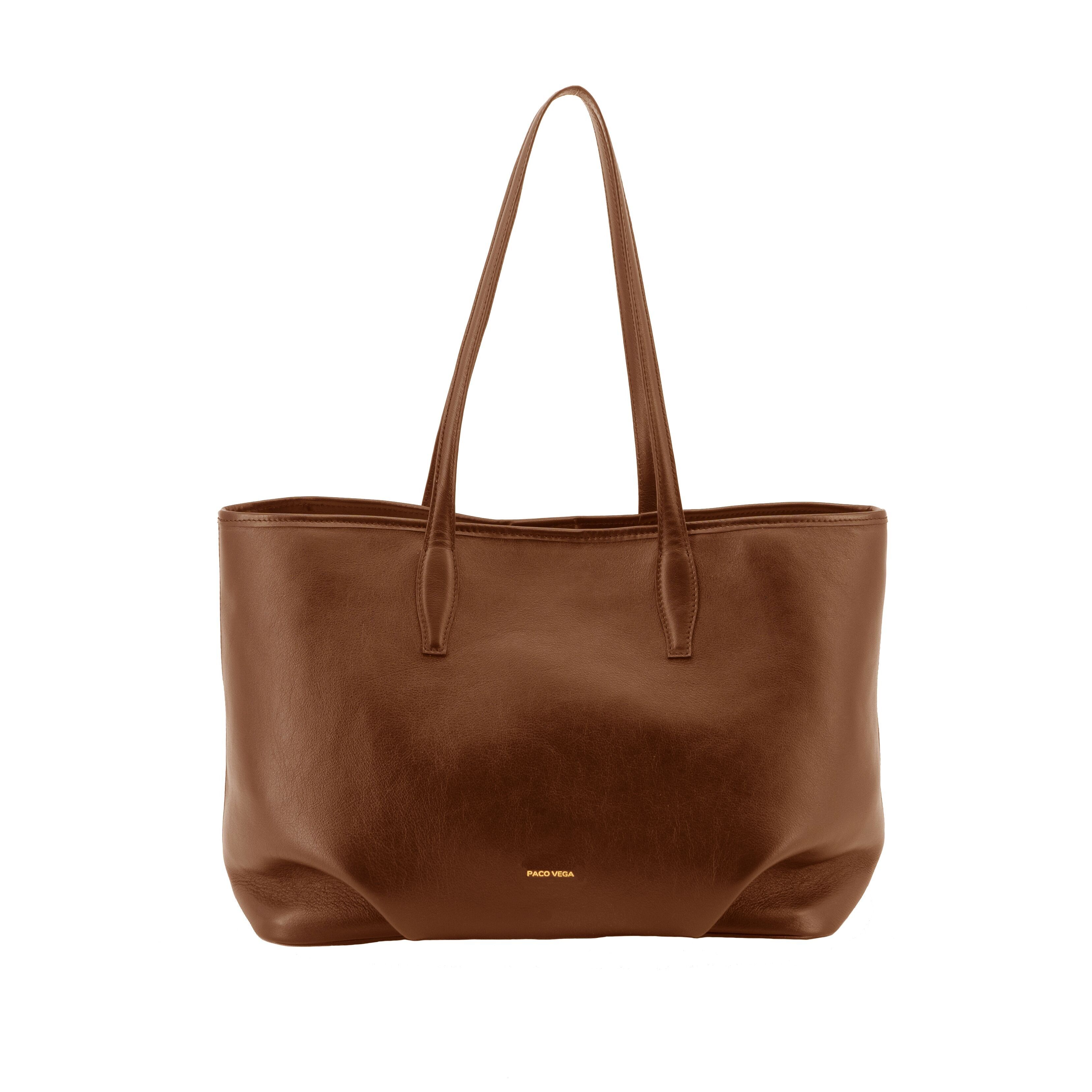 Bolso Azalea estilo shopper fabricado en Ubrique con piel vacuno en color cuero