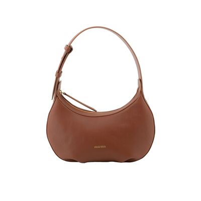 Borsa hobo modello Rose realizzata a Ubrique con pelle bovina di prima qualità, di colore marrone chiaro