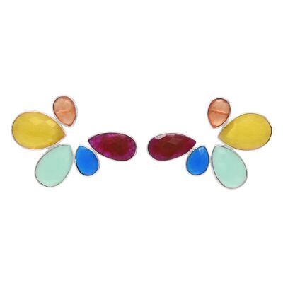 Orecchini Stonehenge in argento multicolore