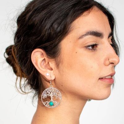Boucles d'oreilles Kimago faites à la main avec l'Arbre de Vie V