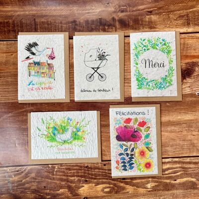 Cartes pour tous événements, mariage, naissance, retraite (lot de 30)