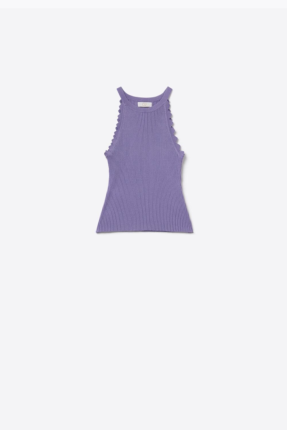 Hellviolettes Tanktop mit geripptem Achseldetail