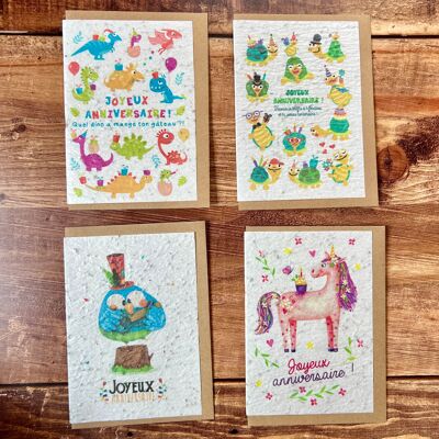 Cartes à planter joyeux anniversaire pour les enfants