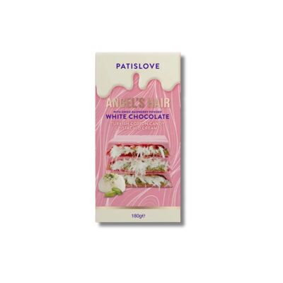 Capelli d'angelo al cioccolato bianco con polvere di lampone essiccato, 180 g