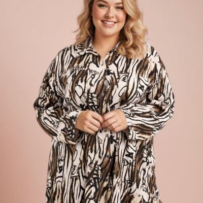 Camisa blanca con estampado de leopardo (T1265&WHITE)