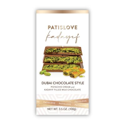 Chocolate con leche con pistacho y Kadayif, 100 g