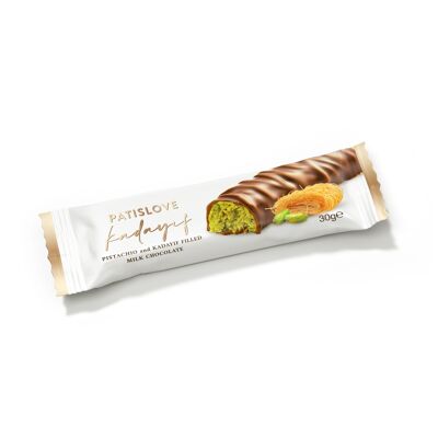 Chocolate con leche con pistacho y Kadayif, 30 g
