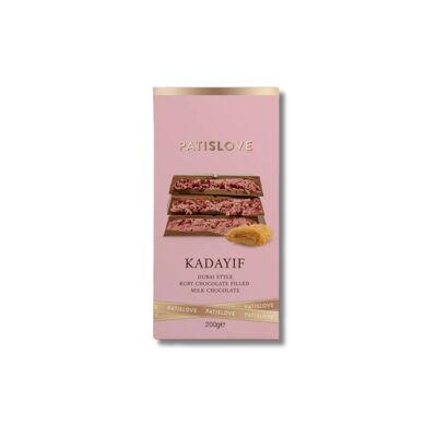 Crema de chocolate Ruby y chocolate con leche Kadayif, 200 g